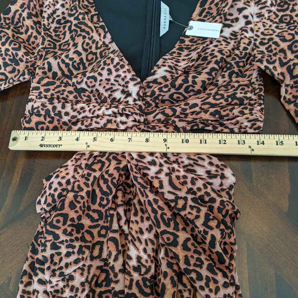 Anthropologie Ranna Gill Cutout Animal Print Midi Dress - Picture 10 of 11